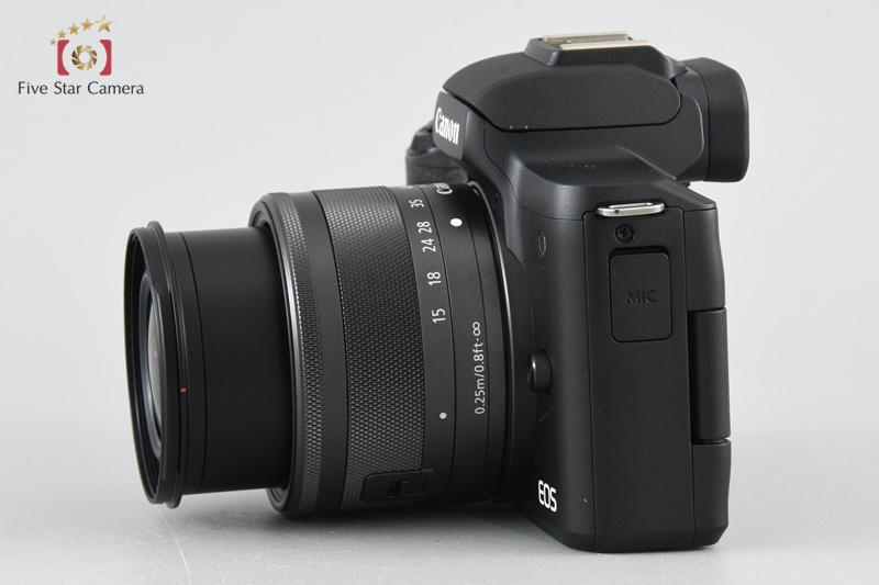Canon EOS Kiss M2 Black 24.1 MP EF-M 15-45 IS STM Lens w