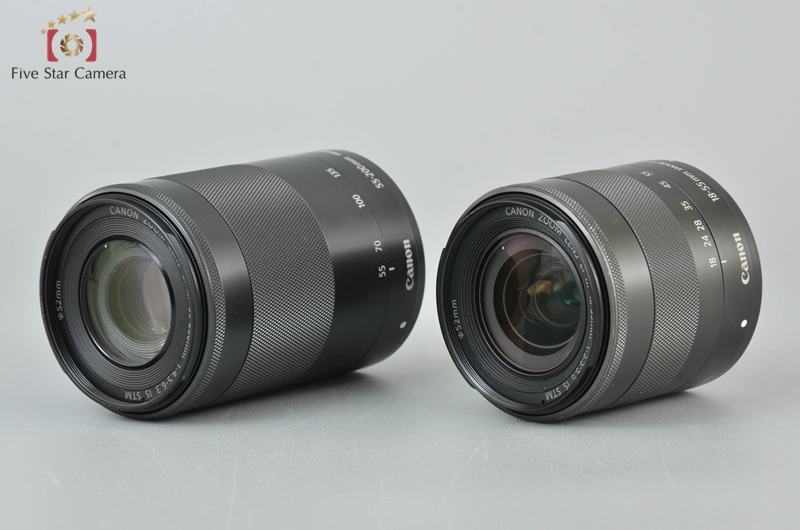 Canon EOS M3 White 24.2 MP Digital Camera EF-M 18-55 55-200