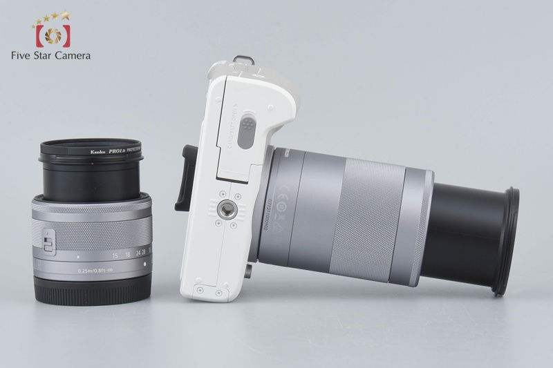 EOS KISS M（WH）/EF-M15-45/EF-M55-200 Canon EOS Kiss M camera w. 15-45mm lens / 55-200mm lens Kit