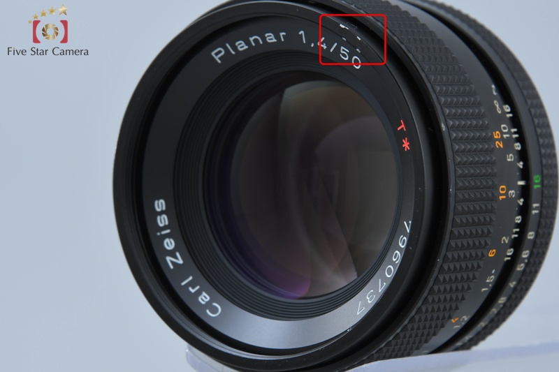 【良品】CONTAX Planar Carl Zeiss 1.4/50 MMJ N MINT] Contax Carl Zeiss Planar 50mm f/1.4 MMJ CY Mount