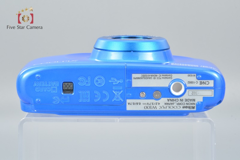 Nikon COOLPIX W100 Blue 13.2 MP Digital Camera w/ Box [Very Good