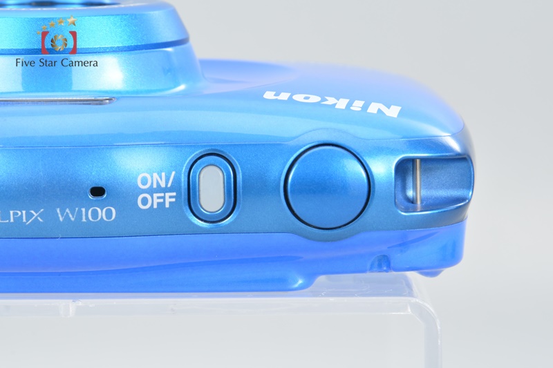 Nikon COOLPIX W100 Blue 13.2 MP Digital Camera w/ Box [Very Good