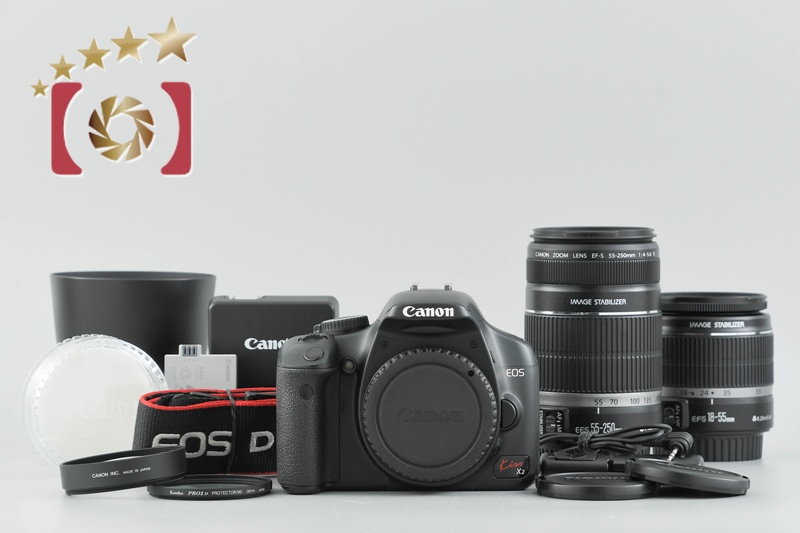 Canon EOS Kiss X2 / Rebel XSi / 450D 12.2 MP 18-55 55-250 Lenses